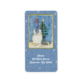 Kerstmis Snowman Return Address Labels (Voorkant)
