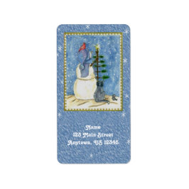 Kerstmis Snowman Return Address Labels