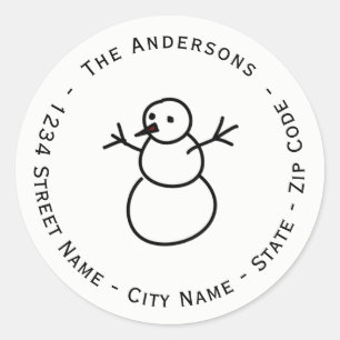 Kerstmis Snowman Return Label