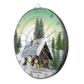 Kerstmis Snowman Scene Dartbord (Voorkant Rechts)