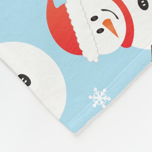 Kerstmis Snowman Snowflake Patroon Fleece Deken (Hoek)