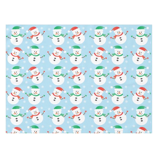 Kerstmis Snowman Snowflake Patroon Tafelkleed (Voorkant (Horizontaal))