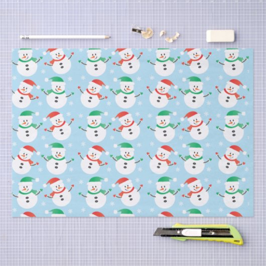 Kerstmis Snowman Snowflake Patroon Tissuepapier (Craft)