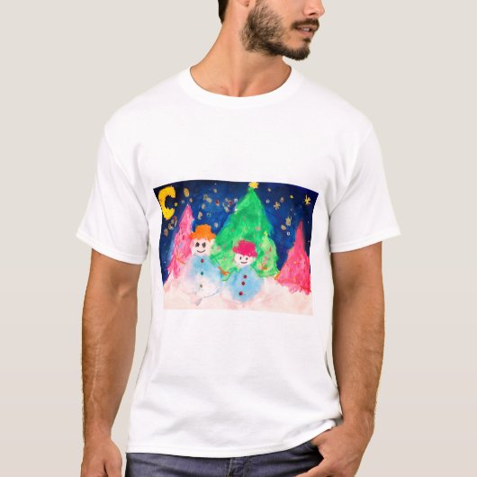 Kerstmis Snowman T-shirt (Voorkant)