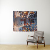 Kerstmis Snowman Tapestry Wandkleed (In Situ (horizontaal))