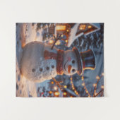 Kerstmis Snowman Tapestry Wandkleed (Voorkant (horizontaal))