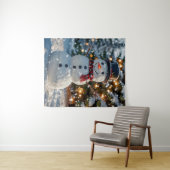 Kerstmis Snowman Tapestry Wandkleed (In Situ (horizontaal))