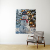 Kerstmis Snowman Tapestry Wandkleed (In situ)