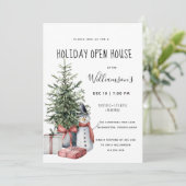 Kerstmis - Snowman - Uitnodiging kerstfeest (Staand voorkant)