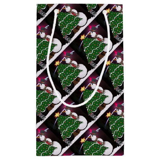 Kerstmis Snowman verrassende Feestdagen Klein Cadeauzakje (Achterkant)