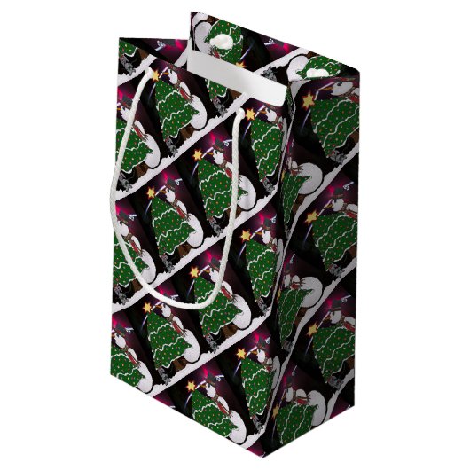 Kerstmis Snowman verrassende Feestdagen Klein Cadeauzakje (Achterkant Gekanteld)