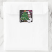 Kerstmis Snowman verrassende Feestdagen Vierkante Sticker (Tas)