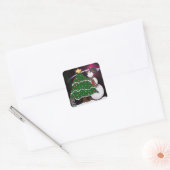 Kerstmis Snowman verrassende Feestdagen Vierkante Sticker (Envelop)