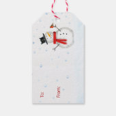 Kerstmis Snowman Waterverf Gift Labels Cadeaulabel (Achterkant)
