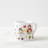 Kerstmis: Snowman Winter Cute Funny Espresso Kop (Voorkant rechts)