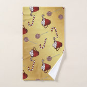 Kerstmis Snowmann warme chocolademelk en suikerrie Bad Handdoek (Handdoek)
