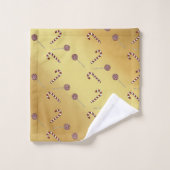 Kerstmis Snowmann warme chocolademelk en suikerrie Bad Handdoek (Wasdoekje)