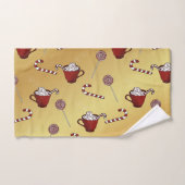 Kerstmis Snowmann warme chocolademelk en suikerrie Bad Handdoek (Handdoek)