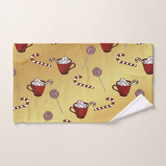 Kerstmis Snowmann warme chocolademelk en suikerrie Bad Handdoek (Handdoek)