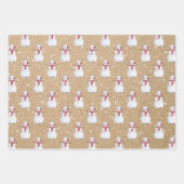 Kerstmis Snowmen Kraft Inpakpapier Vel (Voorkant)