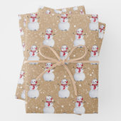 Kerstmis Snowmen Kraft Inpakpapier Vel (In situ)