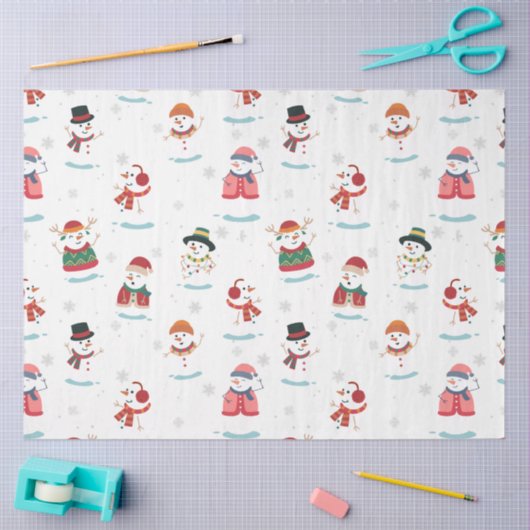 Kerstmis Snowmen Snowman Pattern Tissuepapier (Craft)