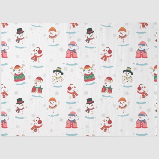 Kerstmis Snowmen Snowman Pattern Tissuepapier (Voorkant)
