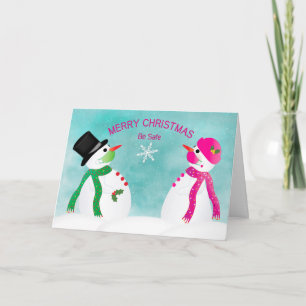 Kerstmis, Snowmen Social Distancing Covid-19 Kaart