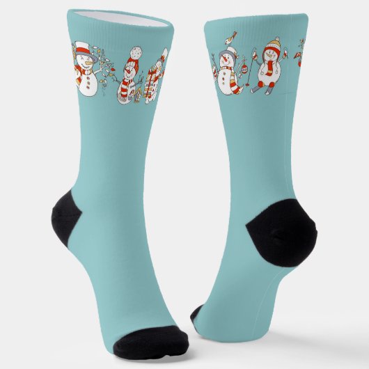 Kerstmis Snowmen Socks Sokken (Gebogen)