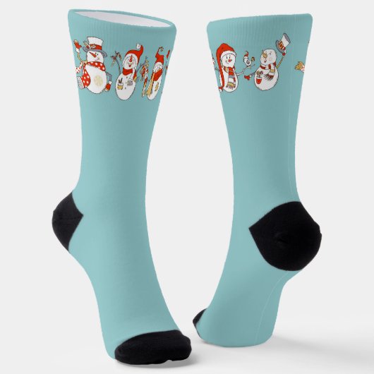Kerstmis Snowmen Socks Sokken (Gebogen)
