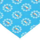 Kerstmis Snowmen Table Runner Korte Tafelloper (Hoek)