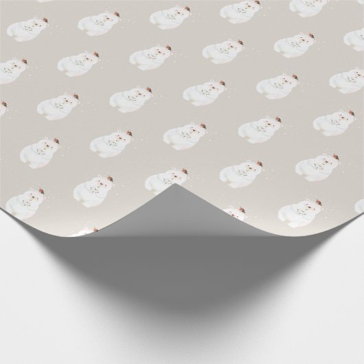 Kerstmis Snowy Beer Hugs Cadeaupapier (Hoek)