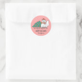 Kerstmis Snowy Winter Holiday Ronde Sticker (Tas)