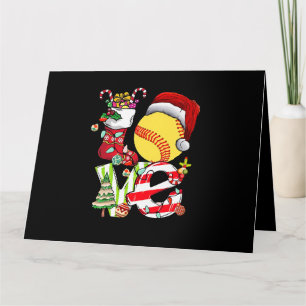 Kerstmis Softbal Kerstman Hoed Tiener Meisjes Vrou Kaart