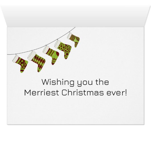Kerstmis-sokken kaart (Binenzijde Horizontaal (Onderkant))