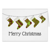 Kerstmis-sokken kaart (Voorkant Horizontaal)