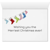 Kerstmis Sokken Kaart (Binenzijde Horizontaal (Onderkant))