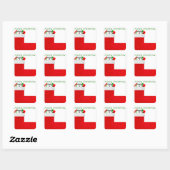 Kerstmis Sokkenstickers Vierkante Sticker (Vel)