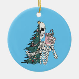 Kerstmis Sorta Scary Sorta Merry Skeleton Tree Keramisch Ornament