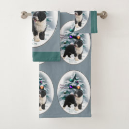 Kerstmis Spaanse waterhond Bad Handdoek