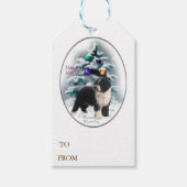 Kerstmis Spaanse waterhond Cadeaulabel (Voorkant)