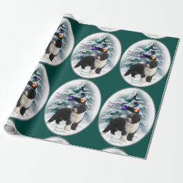 Kerstmis Spaanse waterhond Cadeaupapier