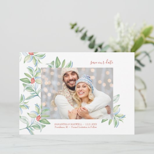 Kerstmis sparen de Uitnodigingen van de Datum (Staand voorkant)