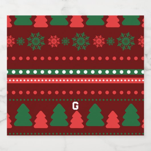 Kerstmis Sparkling Wijnetiket (Enkel label)