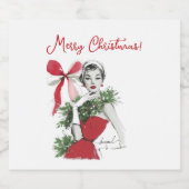 Kerstmis Sparkling Wijnetiket (Enkel label)