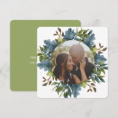 Kerstmis, speciaal aangepast blauw groen, laat fot feestdagenkaart (Voorkant / Achterkant)