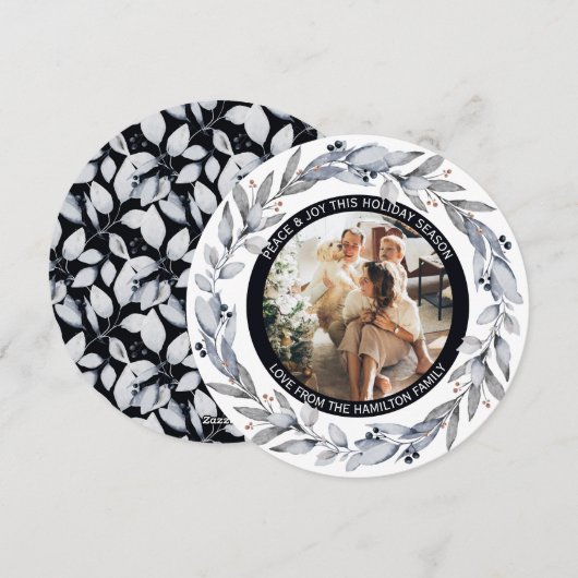 Kerstmis, speciaal aangepast Lijst voor schitteren Feestdagenkaart (Voorkant / Achterkant)