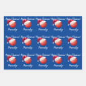 Kerstmis - Speciaal Cricket Ball     SantaWrapp Inpakpapier Vel (Voorkant)