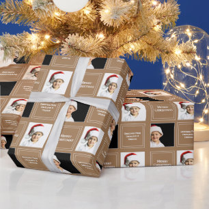 Kerstmis - Speciaal fotosjabloon Brown Cadeaupapier