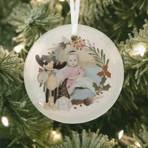 Kerstmis, speciaal ontworpen Lijst voor Moose en G Glas Ornament